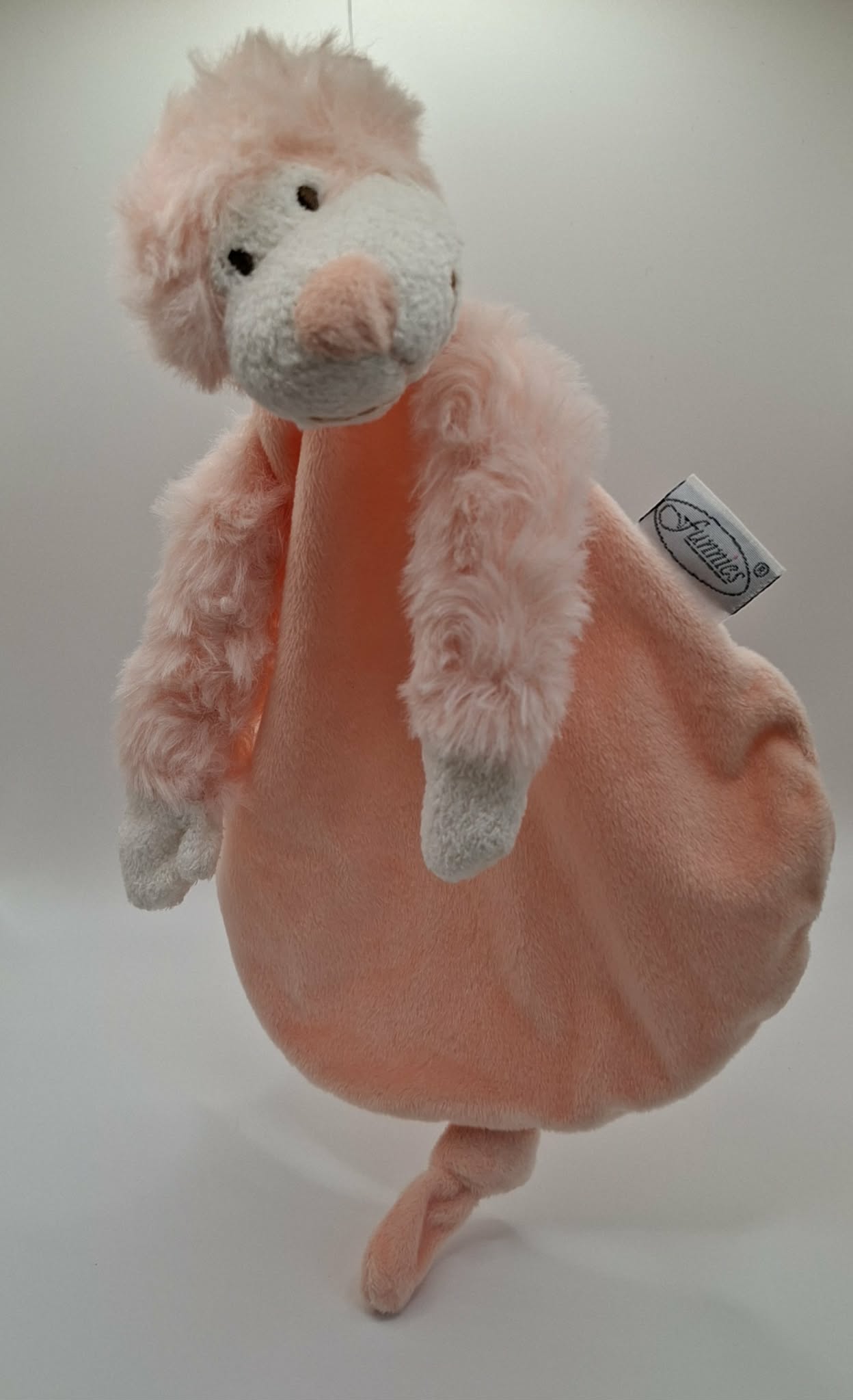 Peach slingeraapje knuffeldoekje