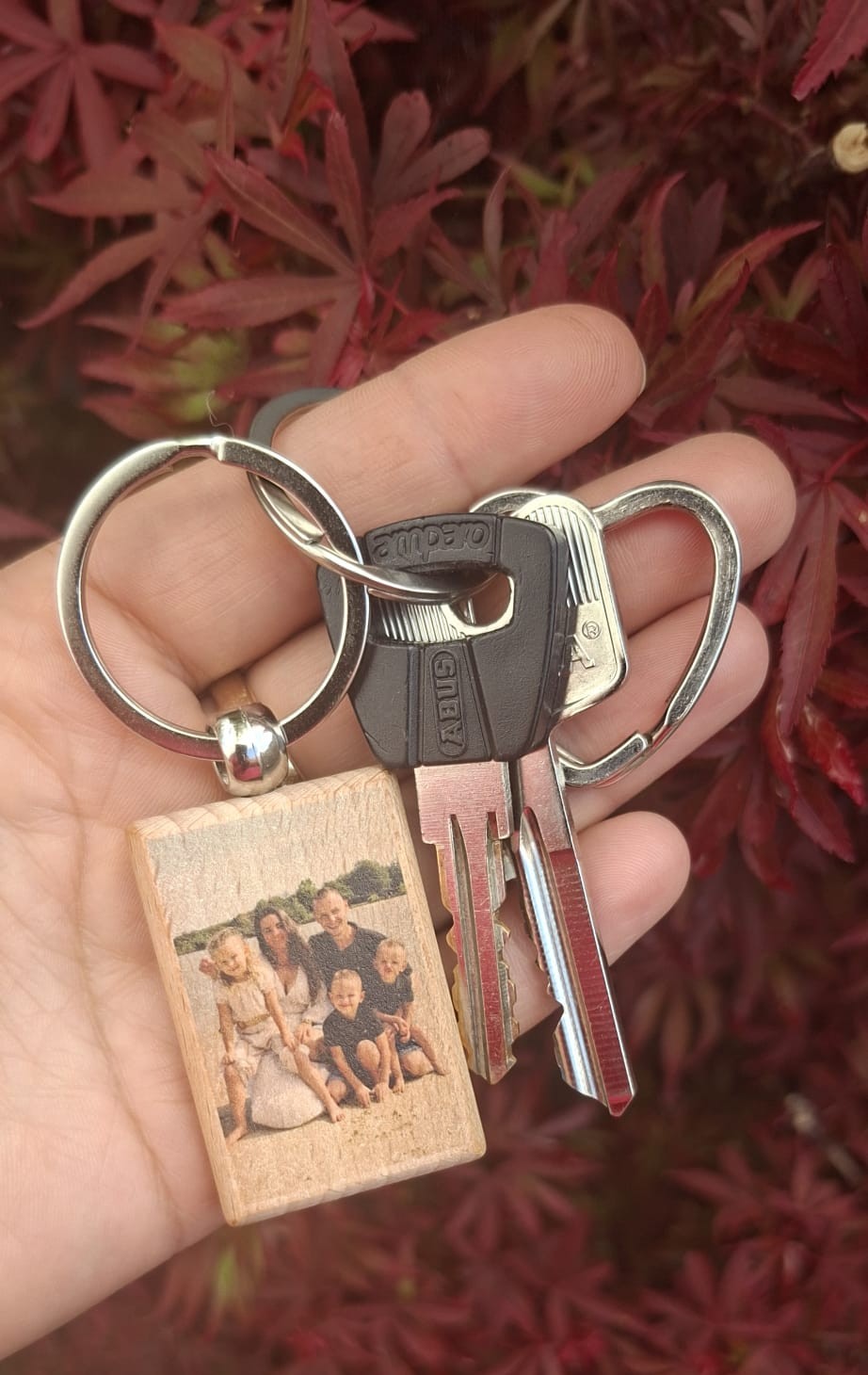 Rechthoekige sleutelhanger met foto