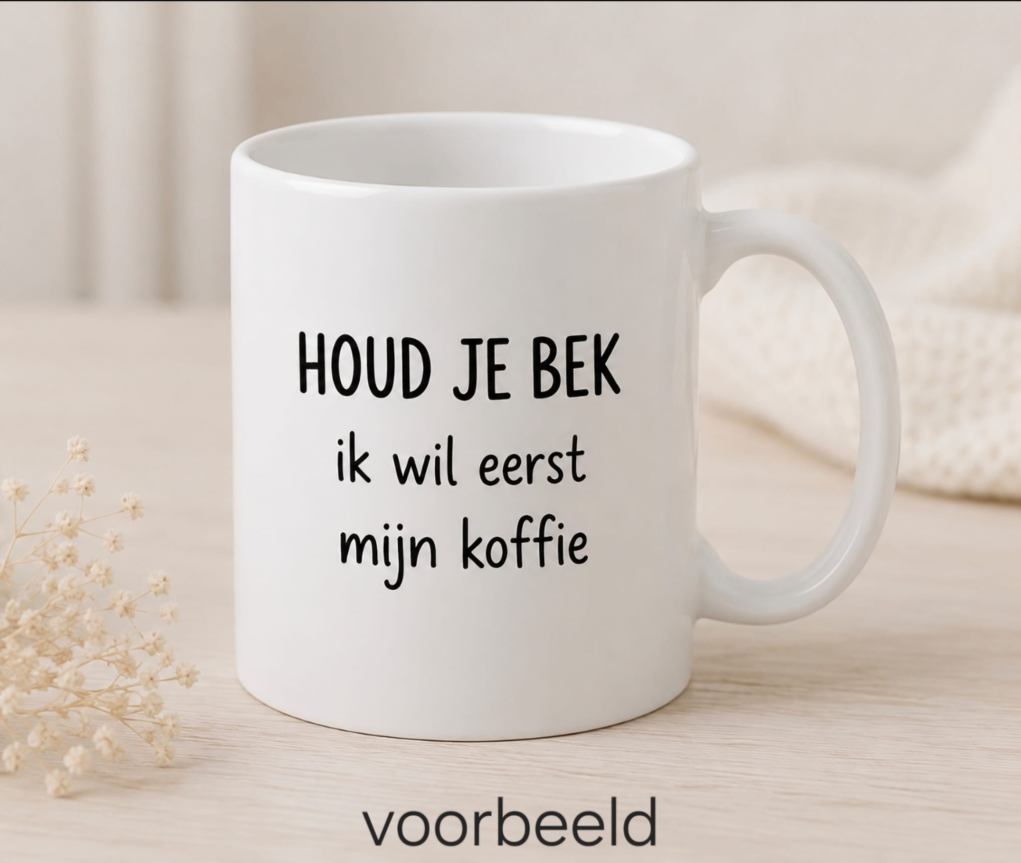 Mok met een persoonlijke tekst