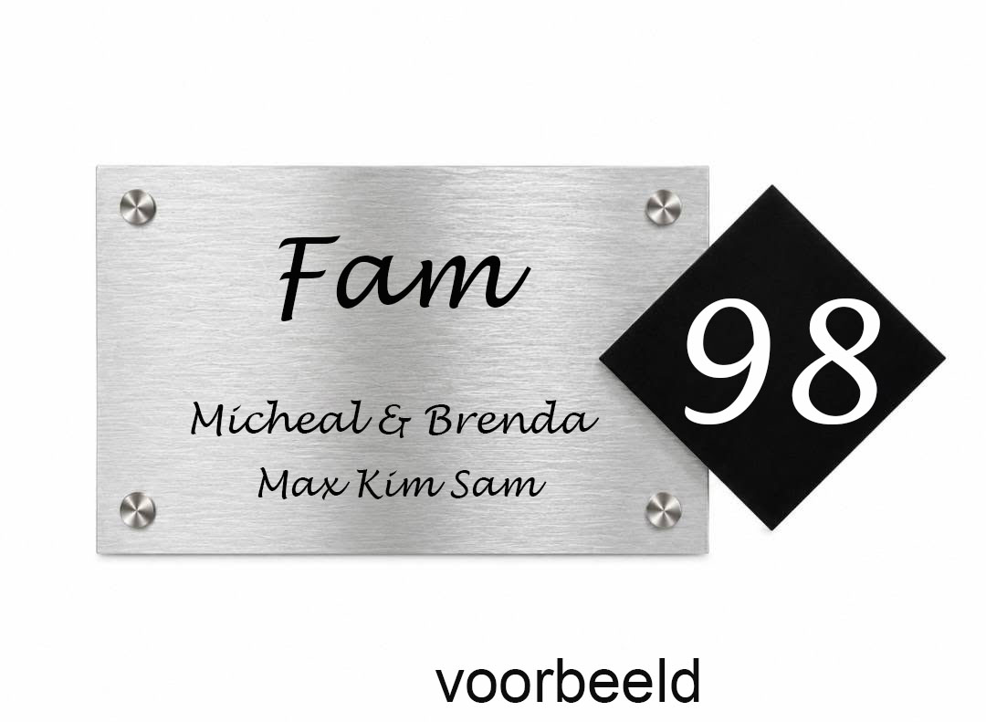 Naambordje - voordeur rechthoek