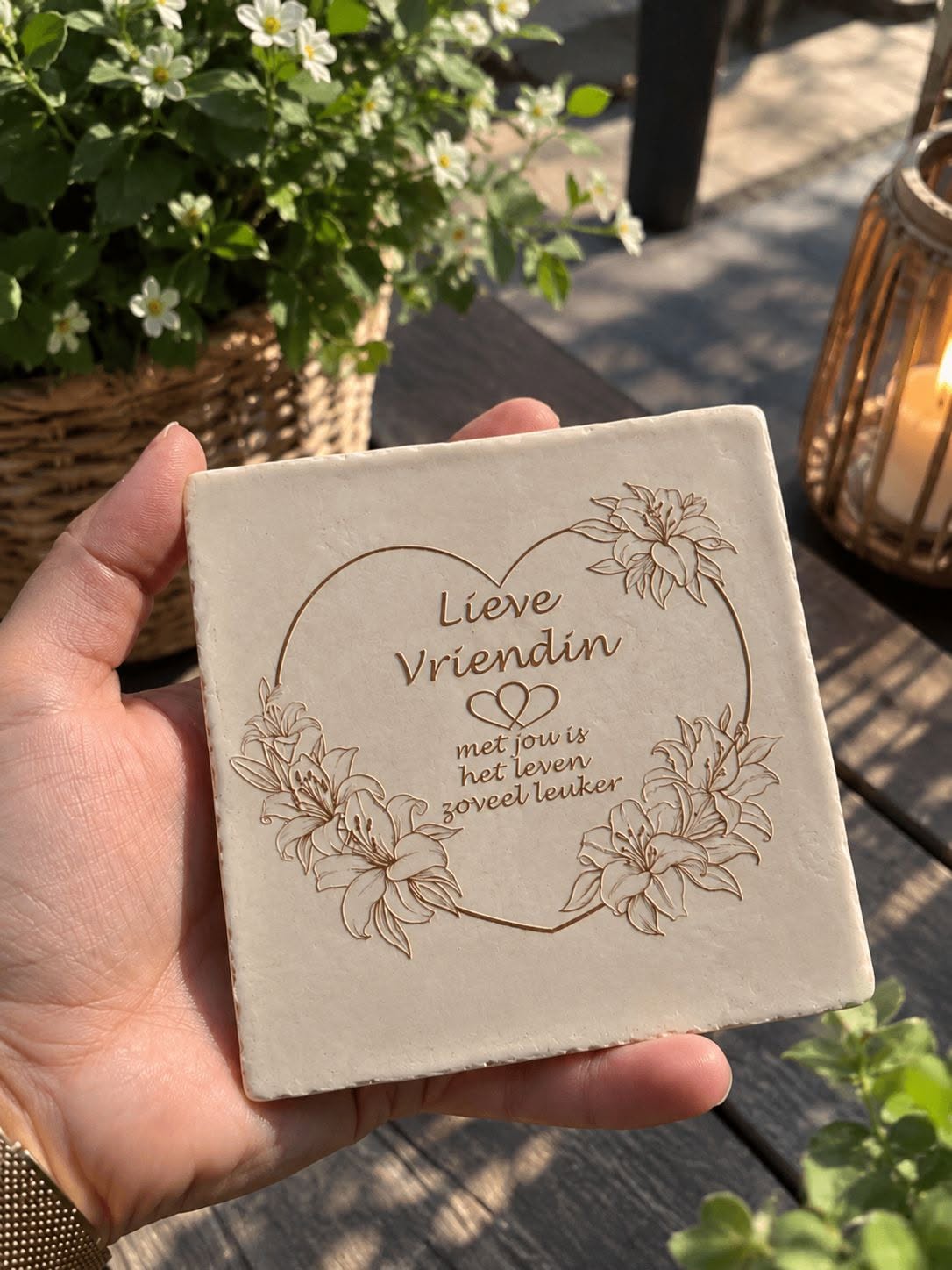 Tegeltje ‘Lieve vriendin’ (10x10cm)